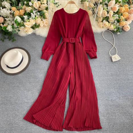 sd-18447 jumpsuit-wine red